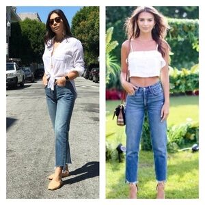 GRLFRND Blue Straight Leg Jeans